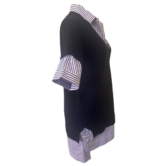 STAUD Bridget Wool Sweater Shirt Dress Womens Size Small Navy - Picture 5 of 13